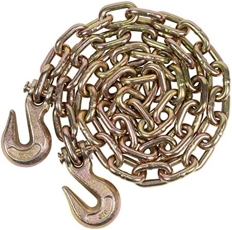 4 Pack 3/8 Inch x 12 FT Grade 70 Binder Chain with Clevis Grab Hooks - G70 Transport Tow Chain - 6,600 Lbs Working Load Limit - Image 6