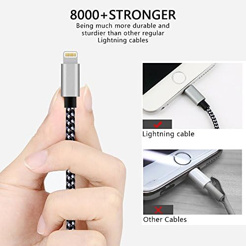iPhone Charger 4Pack(3ft 6ft 6ft 10ft) MFi Certified Lightning Cable Nylon Braided Fast Charging iPhone Charger Cord Compatible iPhone 14 13 12 11 Pro Max XR XS X 8 7 6 Plus SE and More - Image 5