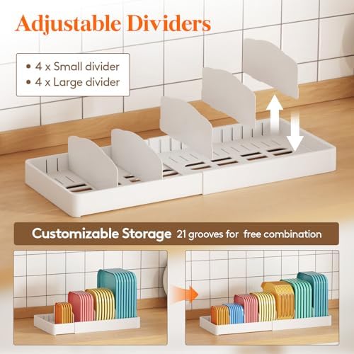 Lifewit Kitchen Cabinet Organizer for Food Contanier Lid with 9 Sections - Image 4