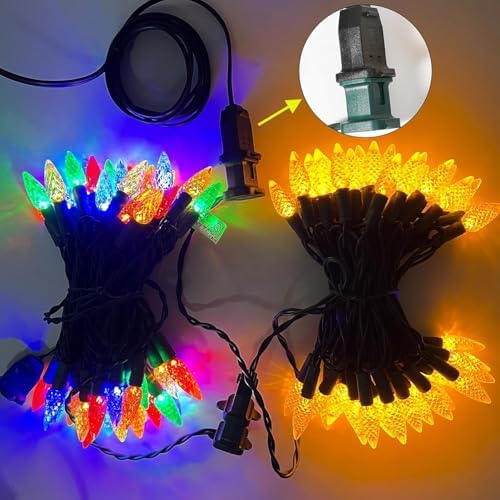 3 Pack 2 Prong Polarized Extension Cord Green Extension Cord 6 Feet with Stackable Unpolarized Plug, 5A 120V 432W, for Connect/Extend Indoor Outdoor Christmas Lights String (18 Feet) - Image 7