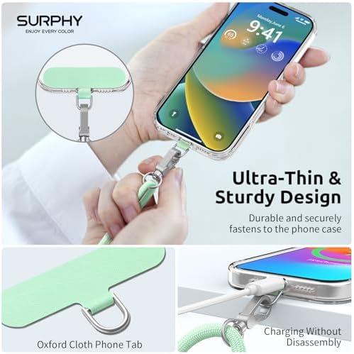 SURPHY Phone Lanyard Crossbody, Phone Strap Crossbody with 2 Tether Tabs - Image 4