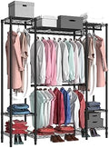 Garment Rack Heavy Duty Clothes Rack for Hanging Clothes,Metal Garment Rack,Freestanding Clothing Rack,Adjustable Custom Closet Rack,54" L x 13.8" W x 75.8" H, Max Load 750LBS,Black by Serxis
