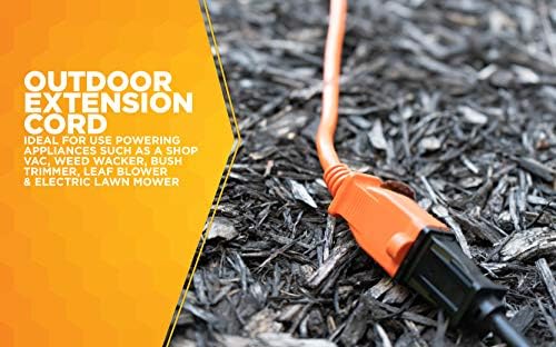 Southwire Woods 50ft Outdoor Extension Cord – Bright Orange, 16/2 Two-Prong – Durable SJTW Jacket for Landscaping & Light-Duty Power – Molded Plug - Image 5