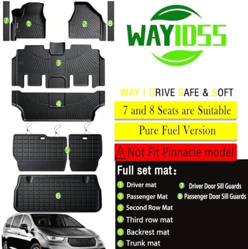 Floor Mats Set for Chrysler Pacifica/Voyager 2017-2027 (Only Gas) - Image 2