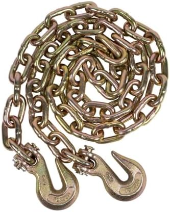 Mytee Products 4 Pack 3/8 Inch x 16 FT Grade 70 Binder Chain with Clevis Grab Hooks - G70 Transport Tow Chain - 6,600 Lbs Working Load Limit - Image 4