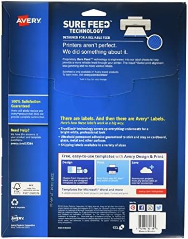 Avery TrueBlock Shipping Labels, Sure Feed, Permanent, 3-1/3" x 4", White, 120 Labels Total (32134) (Pack of 10) - Image 2