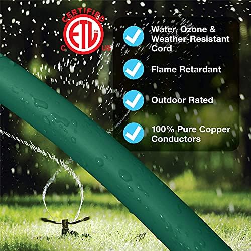 Clear Power 16 Gauge 3Prong Cords (3 Outlets, Green, 9 ft) - Image 5
