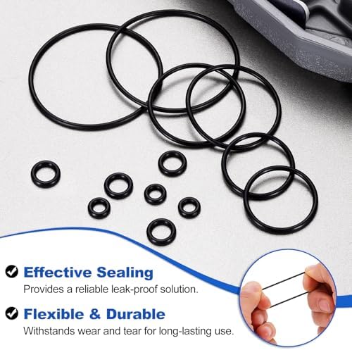 uxcell 100Pcs AS-113 NBR 70A O-Rings 9/16" ID x 3/32" CS - Image 4