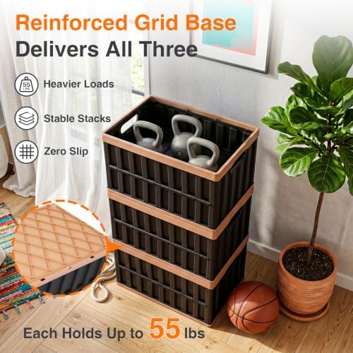 Citylife 4PC 64L Collapsible Storage Bins with Lids, Collapsible bins - Image 3
