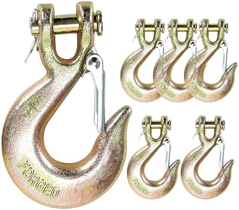 3/8" Chain Hooks, 6‑Pack Heavy Duty Clevis Slip Hook for Trailers by YEAZHEN