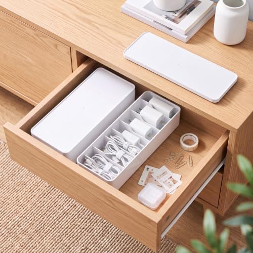 Tatuo Cord Organizer Box with Lid, White, 2 Pack - Image 5