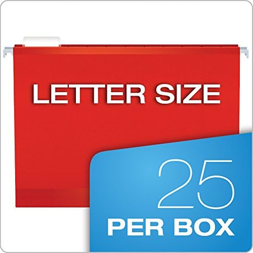 Pendaflex Reinforced Hanging File Folders, Letter Size, Red, 1/5 Cut, 25/BX (4152 1/5 RED) (Pack of 10) - Image 5