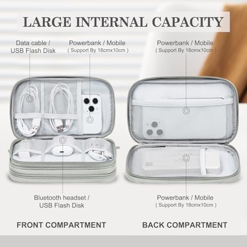 FYY Electronic Organizer, Travel Tech Pouch Bag, Medium, Grey - Image 3