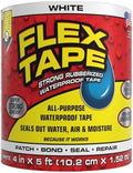 Flex Tape Strong Rubberized Waterproof Tape, White, 4 in x 5 ft, 1-Pack by Flex+Tape