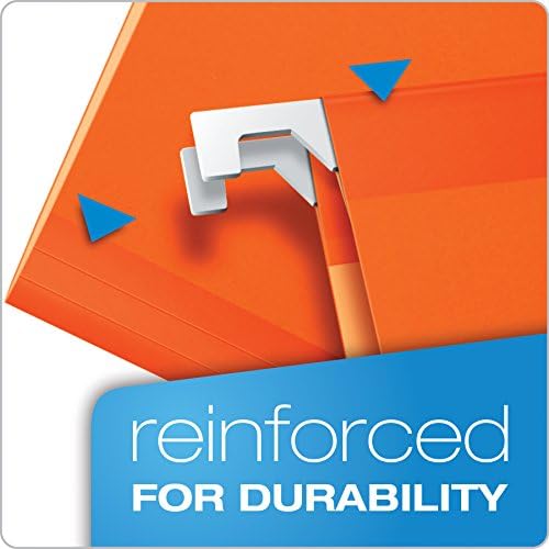 Pendaflex Reinforced Hanging File Folders, Letter Size, Orange, 1/5 Cut, 25/BX (4152 1/5 ORA) (Pack of 10) - Image 2