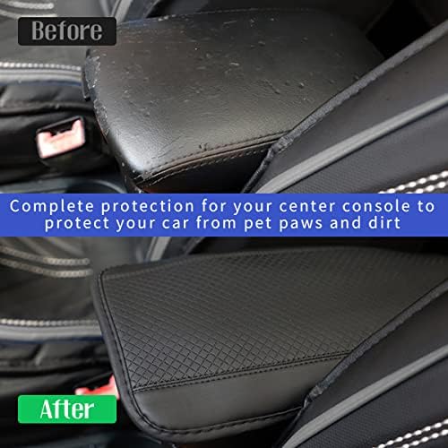 Ziciner Leather Car Center Console Armrest Pad, PU Waterproof Auto Seat Box Cover Protector, Hand Rest Cushion Protection Pad, Vehicles Interior Accessories Universal for Truck,SUV (Black A) - Image 5