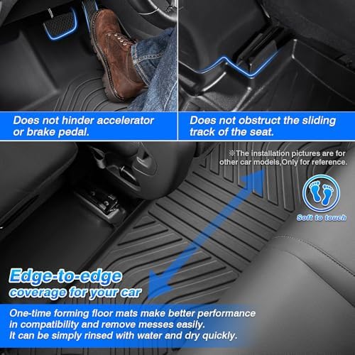 Floor Mats for Toyota Highlander 2020-2025 2026 7 Seats (NOT for Grand Highlander), All Weather Cargo Liner for Highlander Accessories, Heavy Duty Car Mats, Car Accessories (Including Hybrid) - Image 6