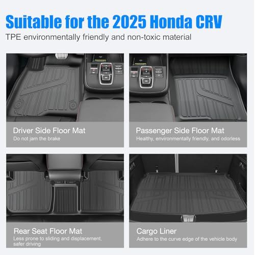 All-Weather Floor Mats & Cargo Liner for Honda CR-V 2023-2026 - Image 3