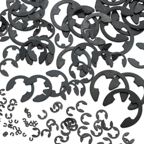 NEIKO 50455A E-Clip Assortment Set | 300 PCS, 9 SAE Sizes, Heat Treated External Retaining Clips, 1/16" - 7/8 Inch | High Carbon Steel Circlip Kit, Anti Walk Washers, Retaining Rings - Image 3