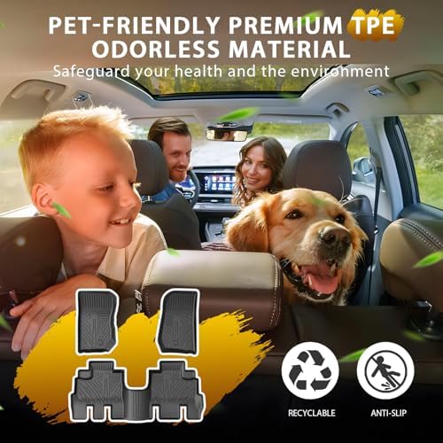 Powerty Floor Mats for Jeep Wrangler JK 2014-2018 Unlimited 4-Door (NOT for JL or 2-Door) All Weather 3D TPE Anti-Slip Car Liners for 1st & 2nd Row Accessories - Image 3