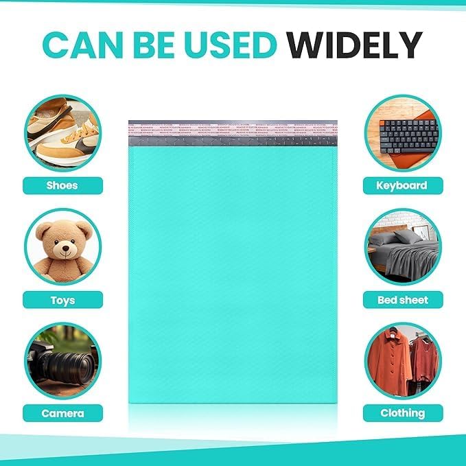 Teal 14.25x20 Inch Poly Bubble Mailers #7 | Self Seal Large Padded Envelopes | - Image 4
