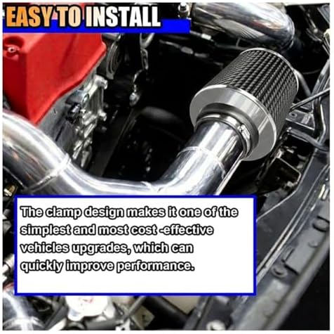 LAINLOY Universal Clamp-On Air Intake Filter for Cars, 76MM, CarbonFiber - Image 6