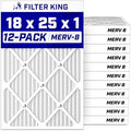 Filter King 18x25x1 Air Filter MERV 8, AC Furnace Filters (12-Pack) by FilterKing