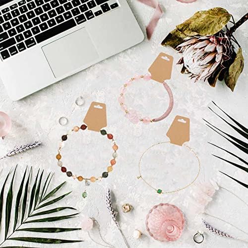 200 Pieces Keychain Display Cards with Adhesive Necklace Bracelet Jewelry Hanging Blank Kraft Paper Packaging Tags - Image 6