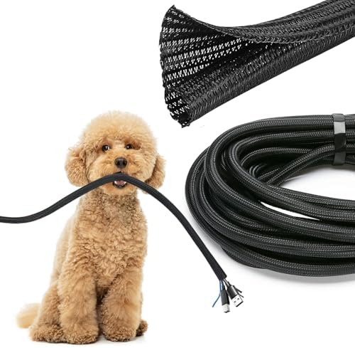 JOTO 26 Feet Cable Management Sleeve -Black by JOTO