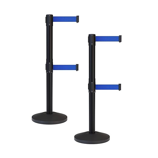 Crowd Control Warehouse CCW Series RBB-100D Set of 2 Stanchion Retractable Belt by Crowd+Control+Warehouse