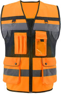 Safety Vest High Visibility Reflective Construction Vest by OPLERAI