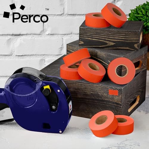Perco 1 Line Fluorescent Red Labels - 32,000 Blank Price and Date Gun Labels for Perco Lite, X, Plus and Pro 1 Line Price and Date Guns- 32 Rolls, 4 Sleeves - Made in USA - Image 5