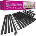 Black Cord Hider, 212.6in Cord Covers for 1-2 Wires on Wall, Paintable Cable Hider, Wire Hider Wire Covers for Cords on Walls, Easy Set-up Cable Raceway Management to Hide Cords, W0.59 H0.4in, Black by Wuitaouy