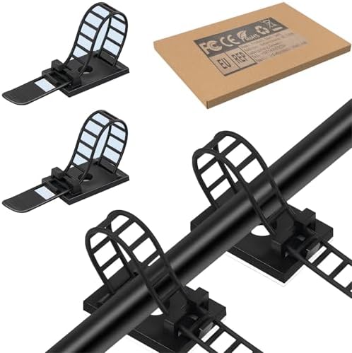 Adjustable Adhesive Cable Management Clips for Desk,Black,100 Pcs by SZFUDIGO