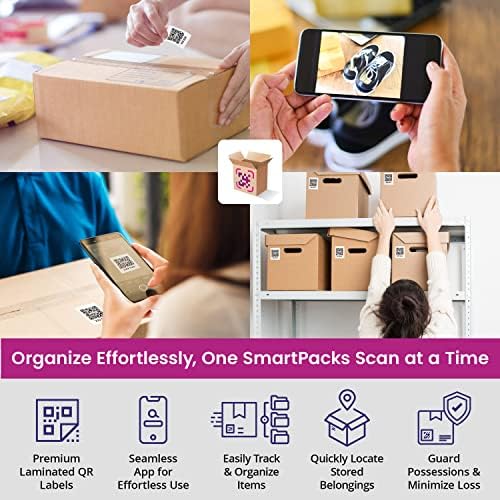 SmartPacks QR Stickers - Premium Smart Labels for Storage Bins | Advanced Pack and Track Labels with QR Code for Inventory, Storage, Moving | 48 Stickers - Image 5