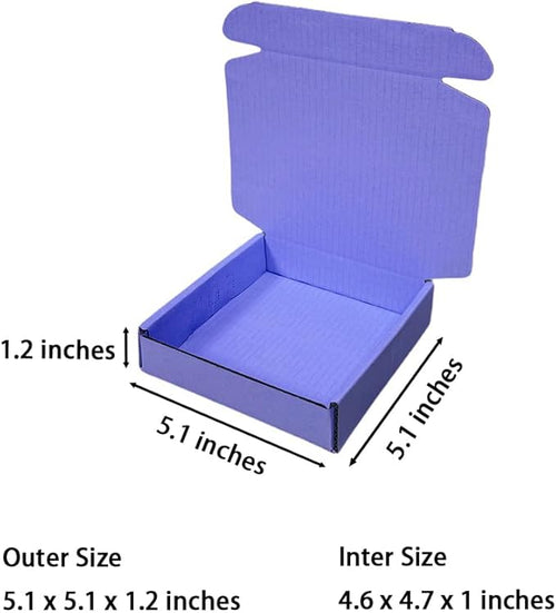 15 Pcs 5.1 x 5.1 x 1.2 inches Mini Size Shipping Boxes Corrugated Cardboard - Image 2