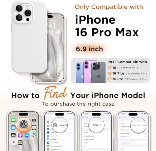 GolbinBox Magnetic for iPhone 16 Pro Max Case, Silicone Cover, White - Image 2