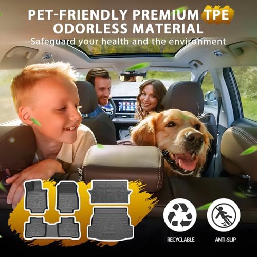 Powerty Floor Mats for Toyota RAV4 2019-2025, All Weather 3D TPE Anti-Slip Trunk Cargo Liner Seat Back Covers Protectors Full Set Car Accessories - Image 3