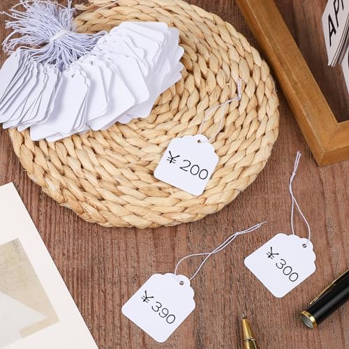 200 Pcs Price Tags with Elastic String 1.38×1.8 Inch White Gift Tags - Image 3