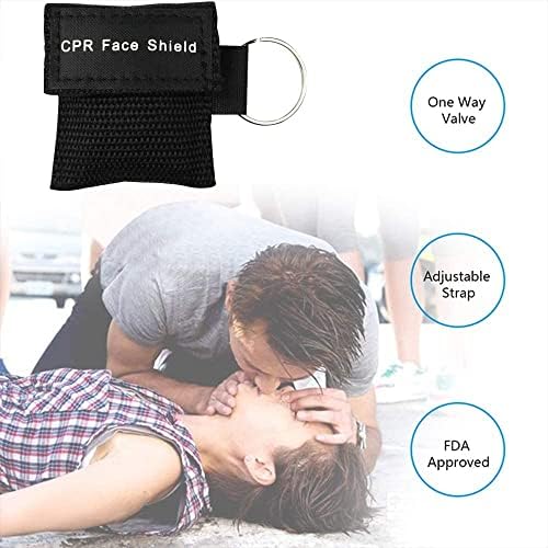 Set of 50 CPR Mask, Disposable CPR Shield Mask Emergency Mask Key Chain Ring ,with One-Way Valve Breathing Barrier for First Aid or AED Training (Colorful-50PCS) - Image 4