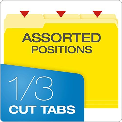Pendaflex Two-Tone Color File Folders, Letter Size, Yellow, 1/3 Cut, 100 per box (152 1/3 YEL) - Image 2