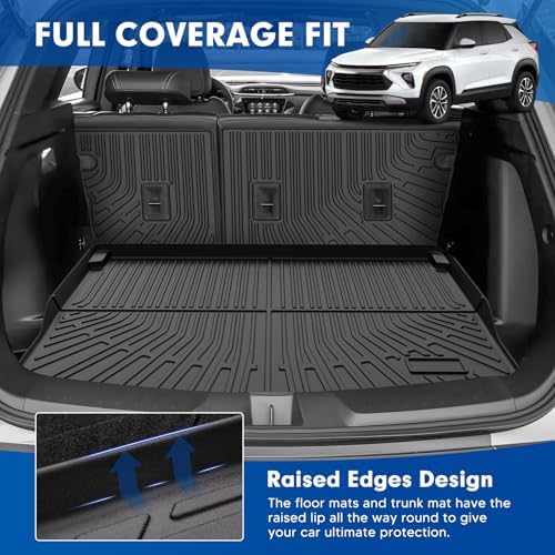 Mixsuper Cargo Liner for Chevrolet/Chevy Trailblazer AWD & FWD 2021-2026, All Weather Trunk Mat Backrest Mat TPE Back Seat Cover Protector for Car (Only Fit Cargo in Upper Deck Position) Accessories - Image 3