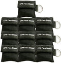 CPR Face Shield Mask Keychain Ring Emergency Kit 10pcs for First Aid or CPR Training, Black by LSIKA-Z