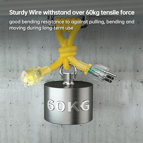 PlugSaf 1FT 3Pack 12 Gauge Extension Cord, Short Extension Cord, Yellow - Image 5