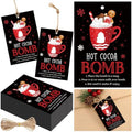 Gersoniel 200 Pcs Christmas Hot Coco Bar Supplies Christmas Hot Chocolate Bomb Instruction Tag Card 3.5 x 2.3 Inch Bomb Supplies Packaging Gift Tag with Instruction for Xmas Holiday Winter(Tree) by Gersoniel