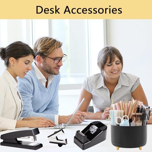 Office Supplies,Desk Accessories,Desk Organizer,Stapler,Tape Dispenser,Folding Phone Holder,Scissors,Notebook,Staple Remover,Staples,Clear Tape,Sticky Notes,Paper Clips,Bookmark,Pen,Pen pals Ect.27pcs - Image 2