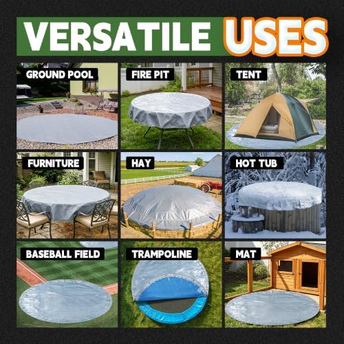 RAINDEWAY 9 Feet Round Tarp Small Waterproof Multipurpose Circle Tarps - Image 4