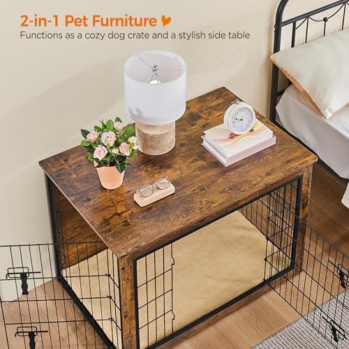 Yaheetech 38in Wooden Dog Crate Furniture w/Cushion for Medium/Large Dogs - Image 2