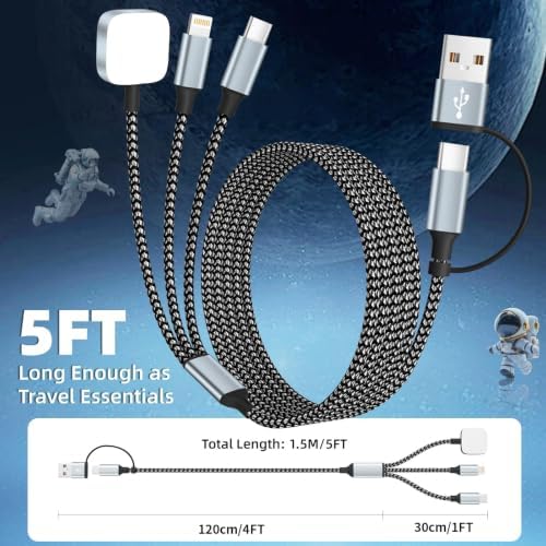 Travel Essentials 3 in 2 Multi Charging Cable for iWatch Charger/iPhone17-8 - Image 6