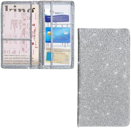 Ziciner Car Registration and Insurance Holder, Auto Card Document Glove Box Organizer with Magnetic Closure, Universal Vehicle Interior Accessories for Cars SUVs (Silver-Large) by Ziciner